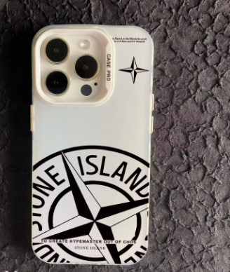 Coque Stone Island Blanche logo