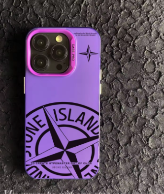 Coque Stone Island Violette logo