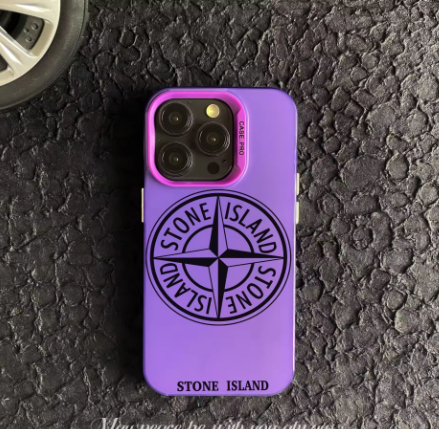 Coque Stone Island Violette logo